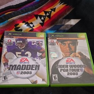Xbox Video Games Madden 2005 and Tiger Woods PGA Tour 2005
